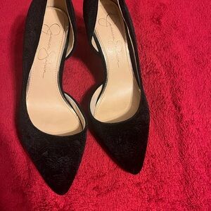 Jessica Simpson Lyvvy Black Velvet Heels